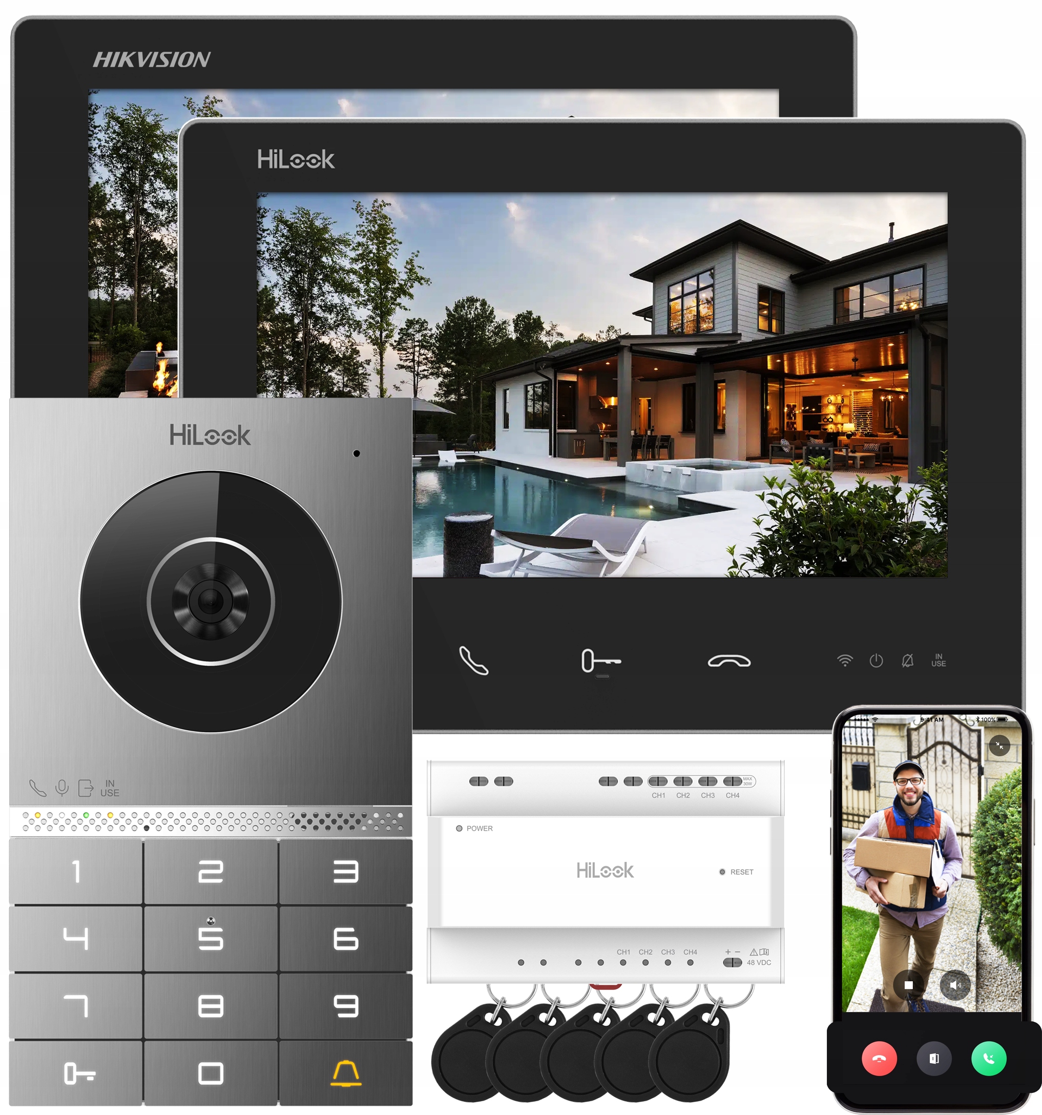 Videovrátnik WiFi HiLook by Hikvision HD-VIS-02-K/2-Monitors 2-žilový kód