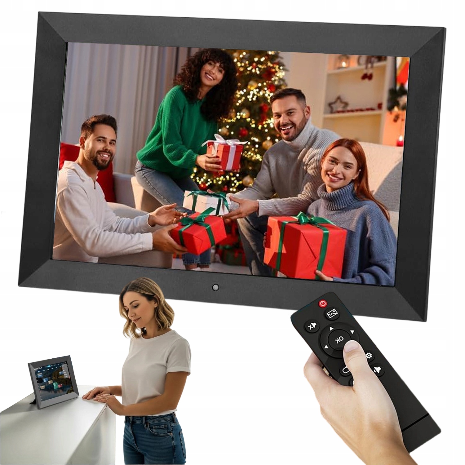 Digitální Rámeček Na Fotografie 10,1" Ips Hd Pilot Předpověď Počasí Časovač