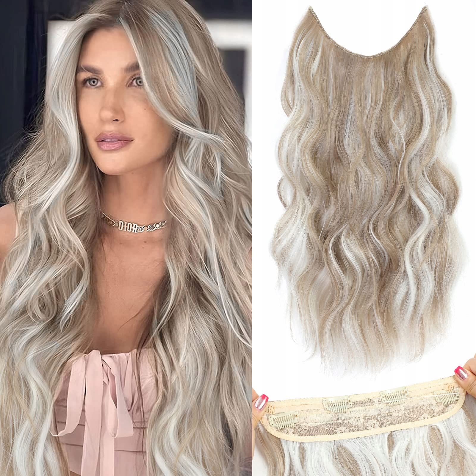 Prodlužovač vlasů Buppler 50.8 cm tmavě popelavý blond syntetický