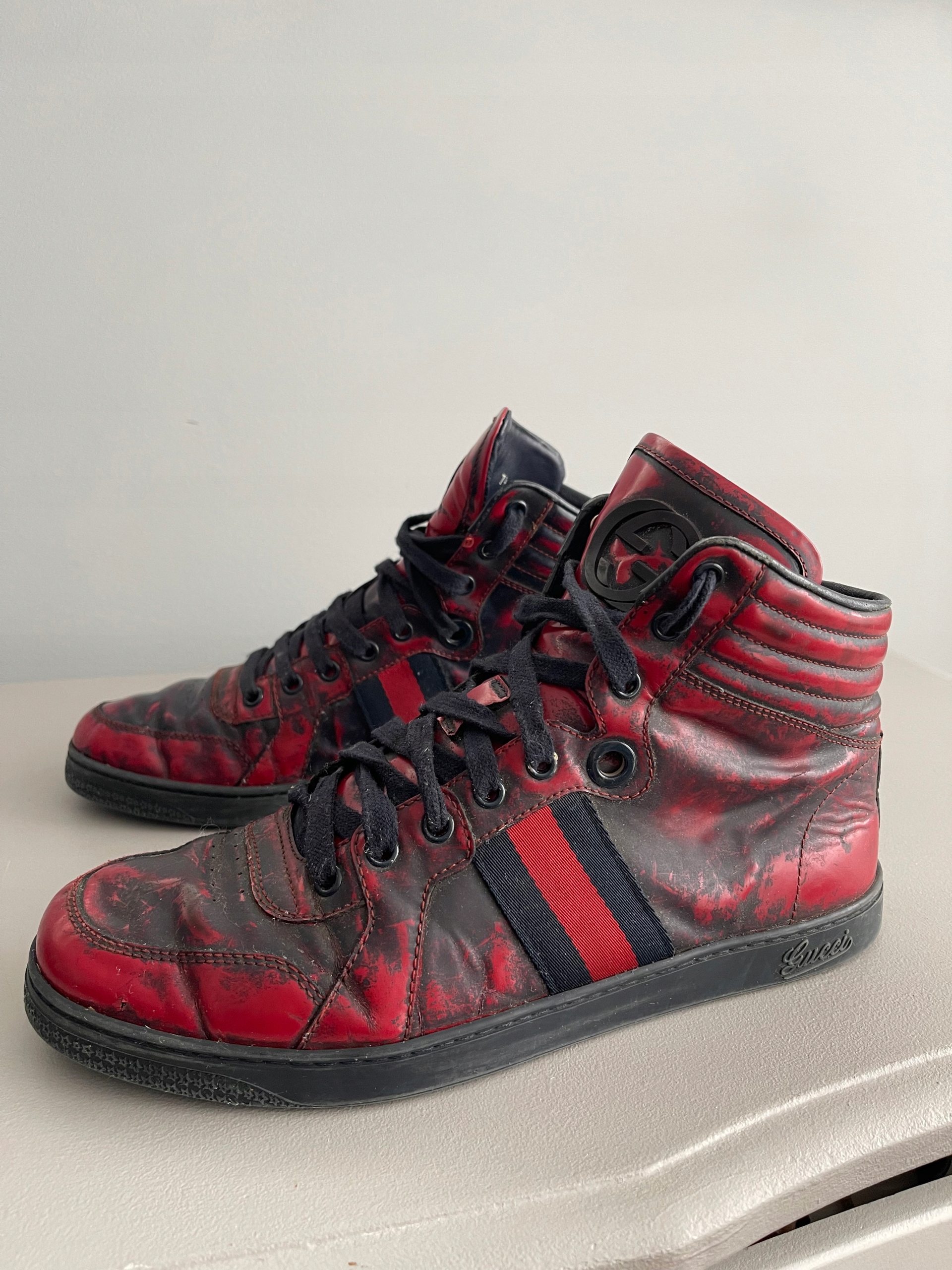 Gucci męskie wysokie sneakersy "GG" logo 41,5 Długość wkładki 26.5 cm