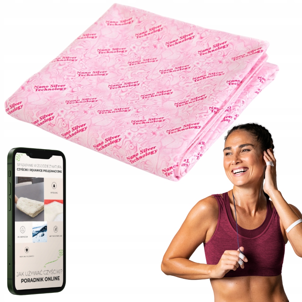 Raypath Malý Ručník Na Trénink Bazén Spa Posilovna S Nanostříbrem Růžový