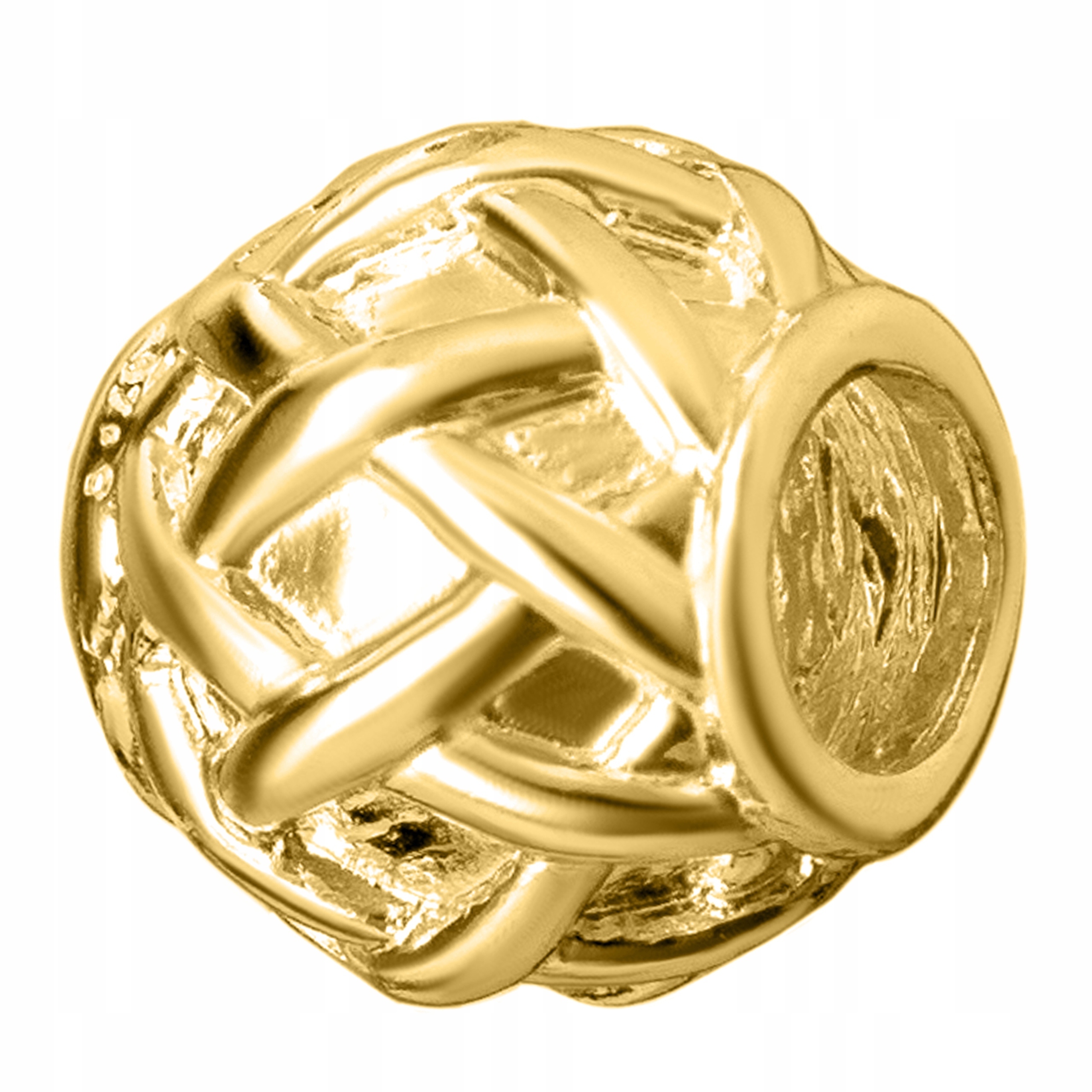 Zlatý ozdobný korálek Beads Kolečko Kulička Ozdobná kulička Stříbro 925