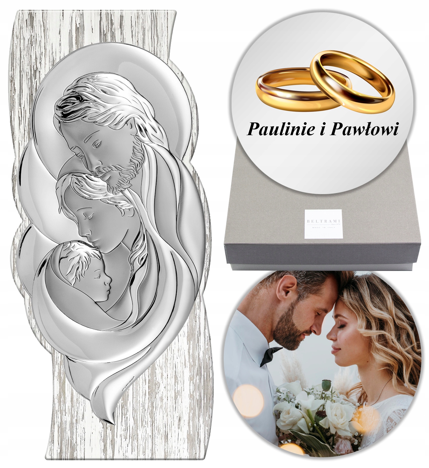 Stříbrný Obraz Svatá Rodina Dárek Na Svatbu