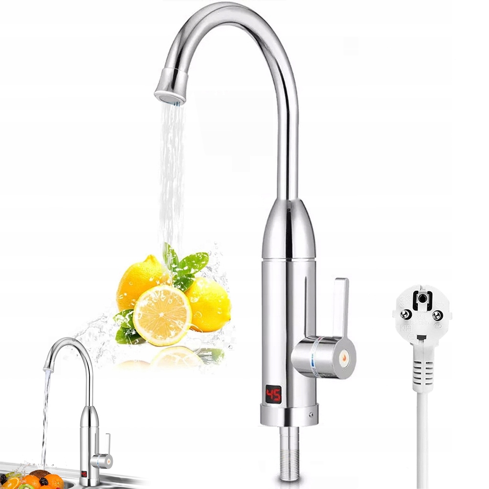 Průtokový ohřívač vody Elektrický kohout Lcd Kuchyňská baterie 3000 W