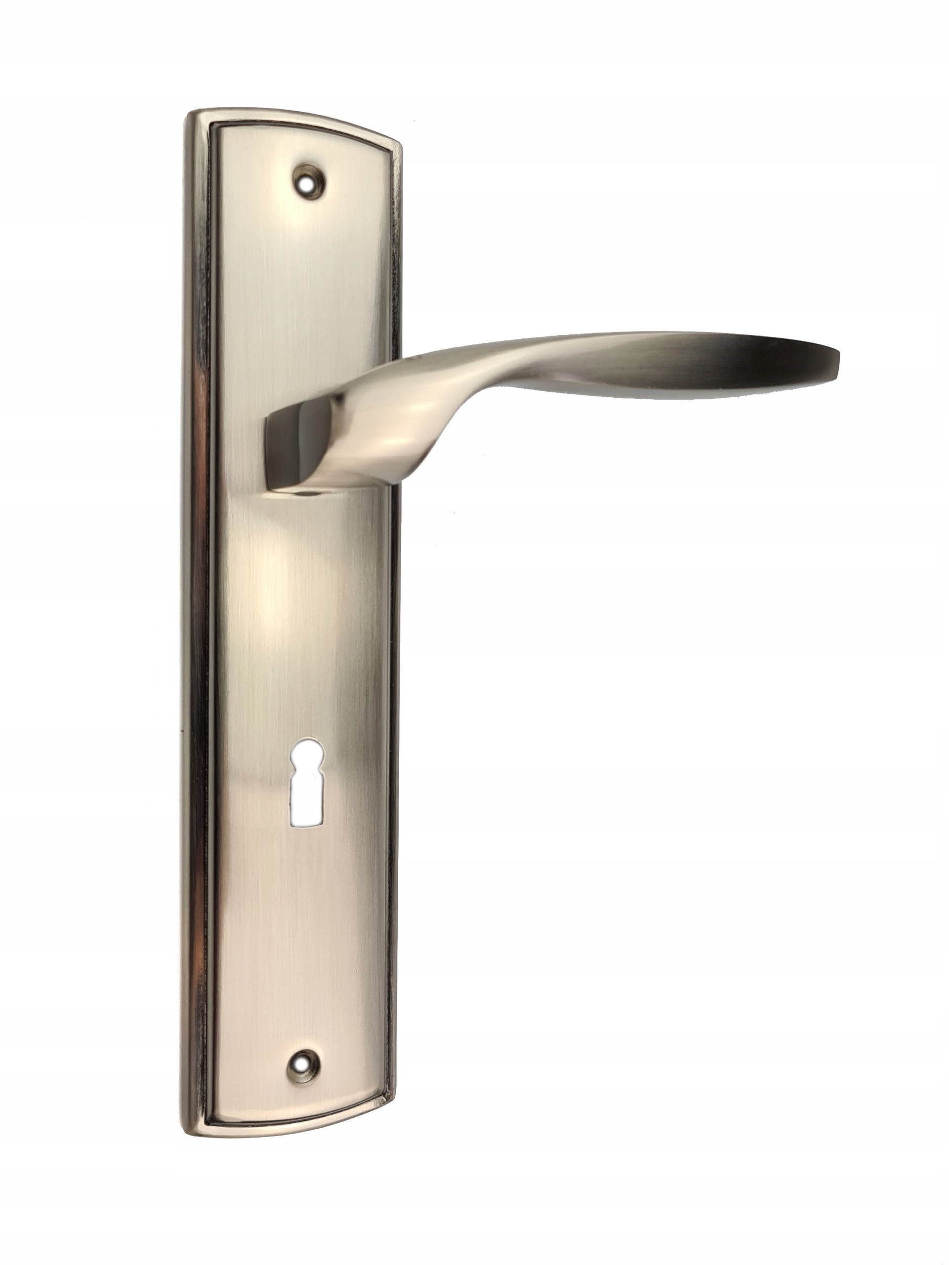 

Klamka Drzwiowa Dubai 72 mm Klucz Nikiel Satyna