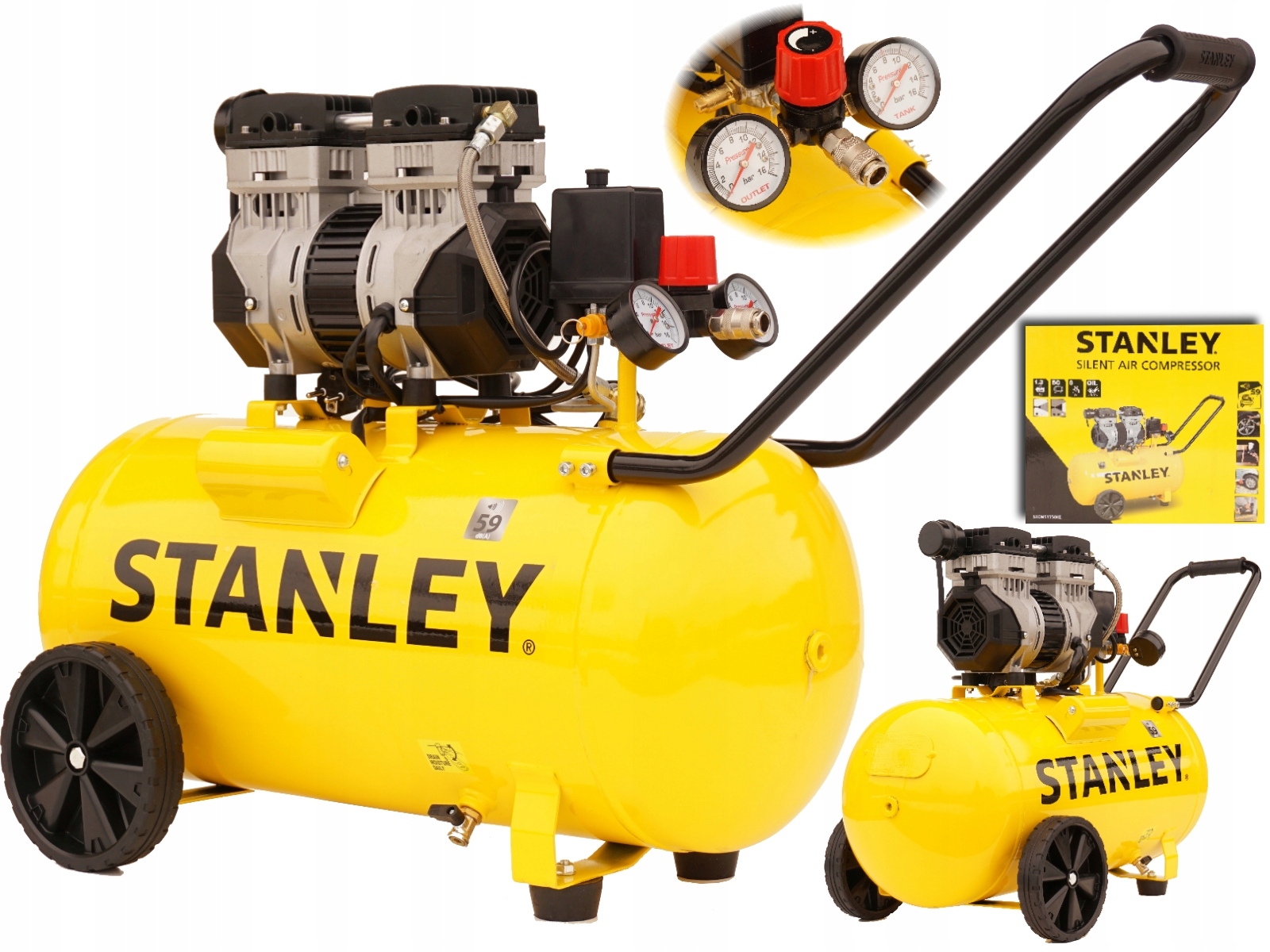 

Stanley Kompresor Bezolejowy 50L 59dB Wyciszony