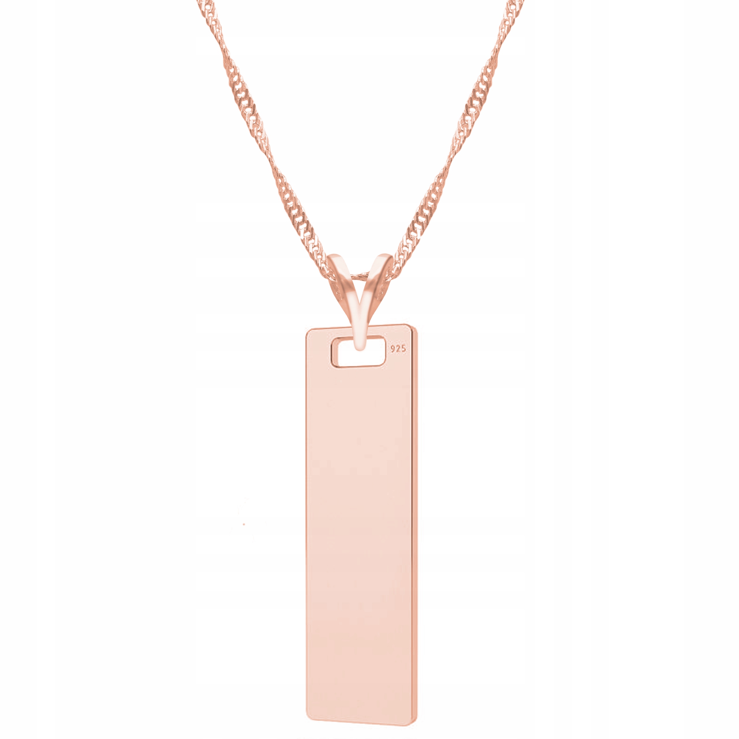 Řetízek zlatý náhrdelník 925 destička obdélník