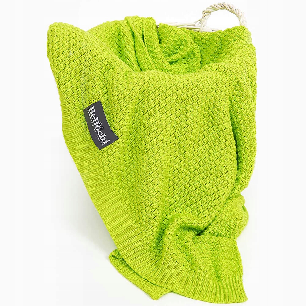 Bambusowy kocyk tkany PREMIUM 80x100 otulacz lime Marka Bellochi