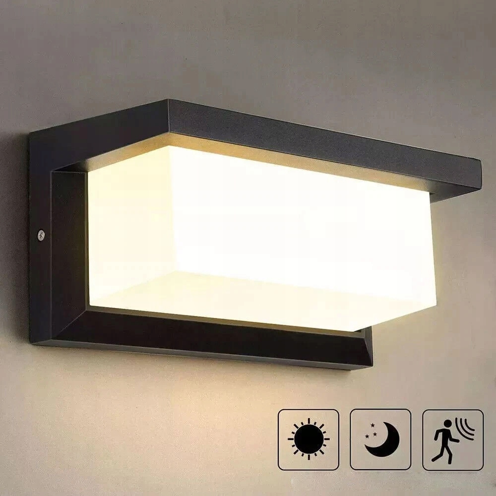 Venkovní Nástěnné Svítidlo S Senzorem Pohybu A Soumraku, Fasádní Lampa IP65 E27