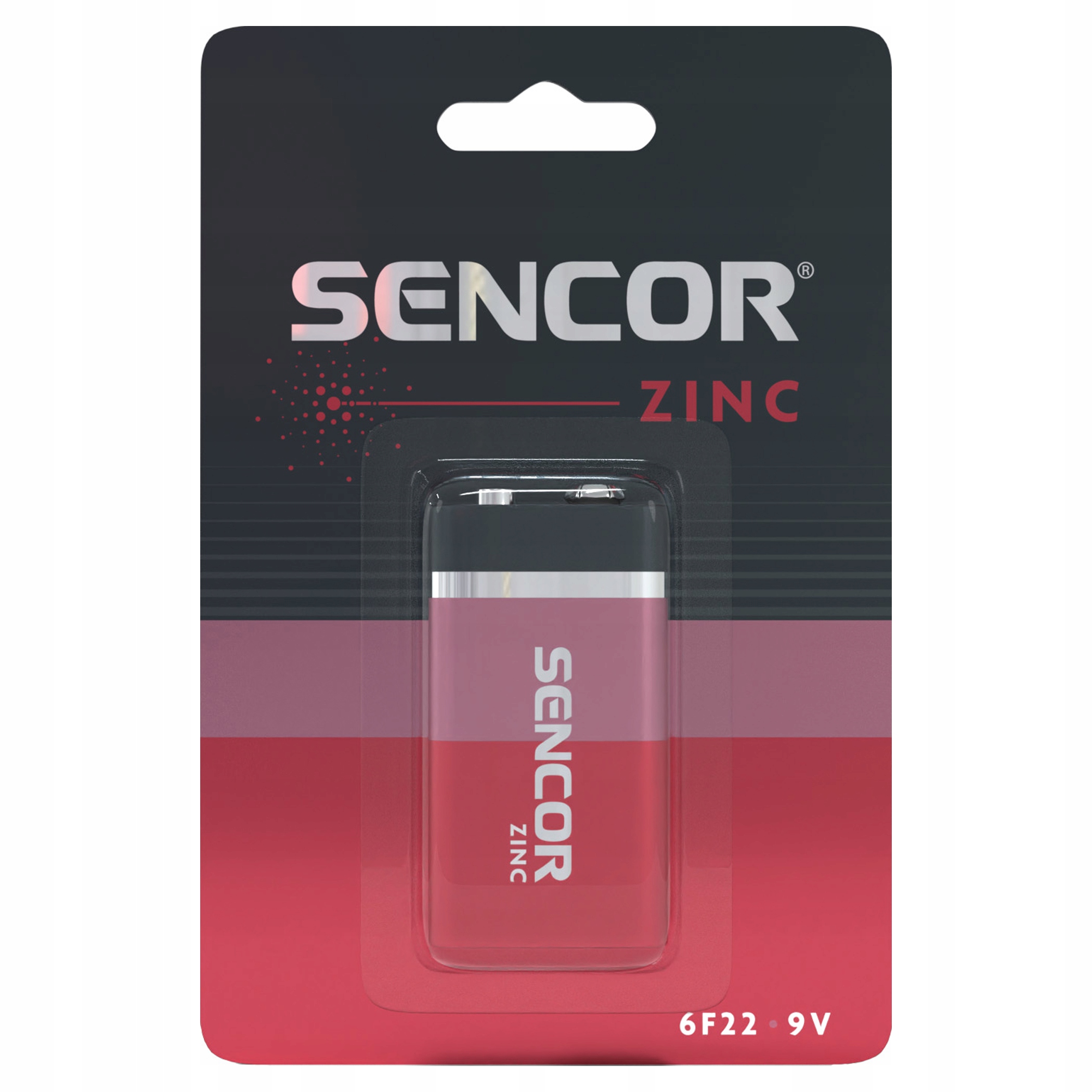 Zinko-uhlíková baterie Sencor 9V (6F22) 1 ks