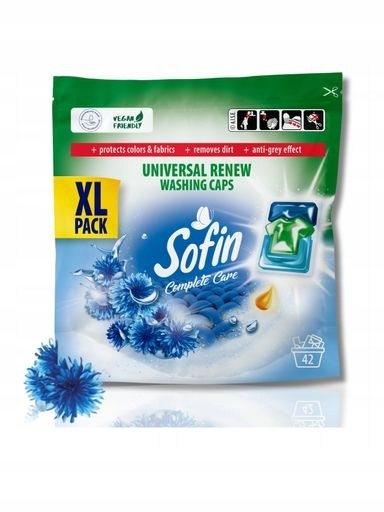 Levně 2x Sofin Kapsle na praní bílého a světlého prádla Vegan Ochrana Xl 42ks