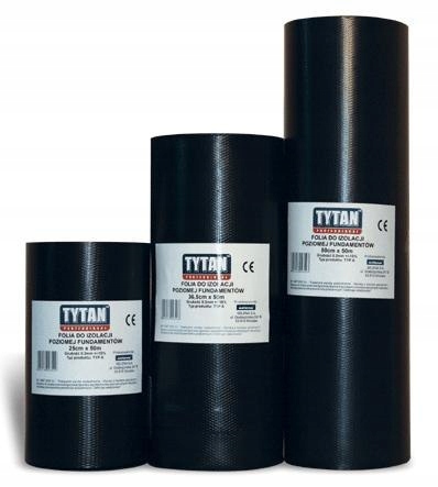 FOLIA DO IZOLACJI POZIOMEJ FUNDAMENTÓW 25CM*50M Marka Tytan Professional