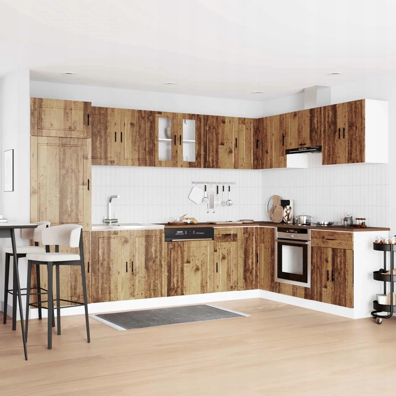 vidaXL Skříňka pod dřez s úložištěm Porto 2 pcs Hnědá Kompozitní dřevo