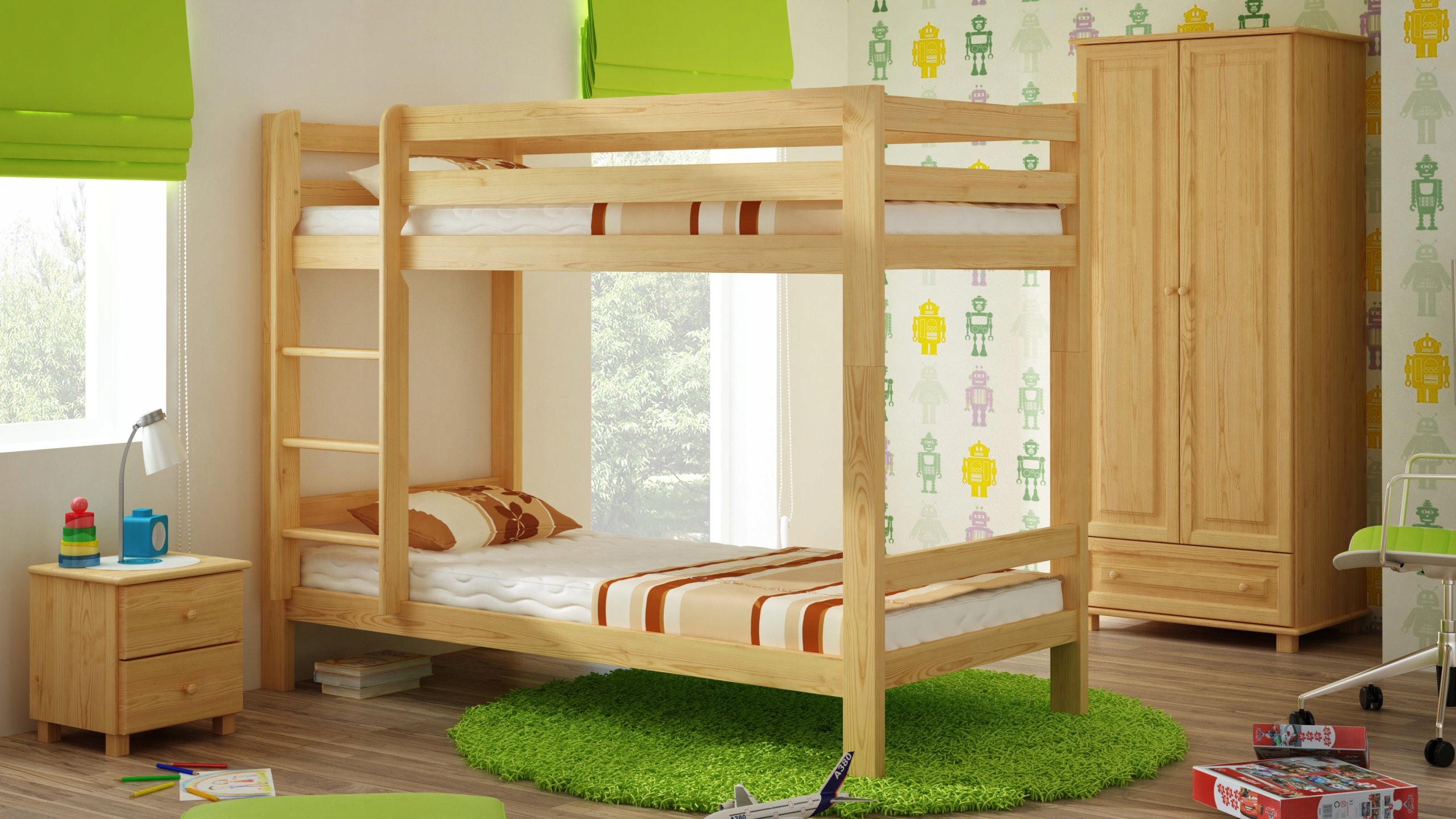 ŁÓŻKO drewniane 90x200 PIĘTROWE kolory MAGNAT Kod producenta 20201