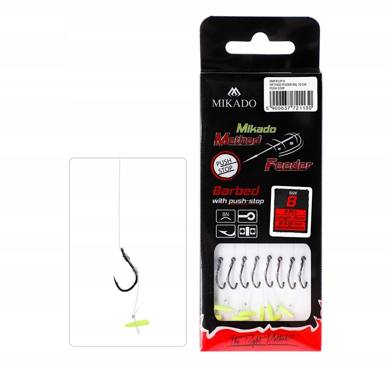 Mikado Przypony Method Feeder Push Stop haczyk12 Żyłka 10cm