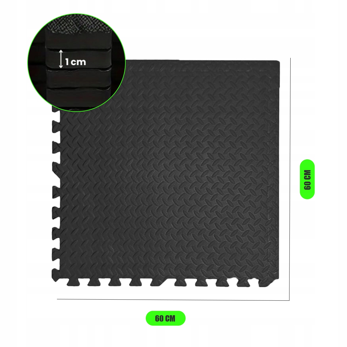 MATA PUZZLE POD SPRZĘT DO ĆWICZEŃ 6 SZT 2.16m2 XXL OCHRONNA PODŁOGA SIŁOWNI Waga 1800 g