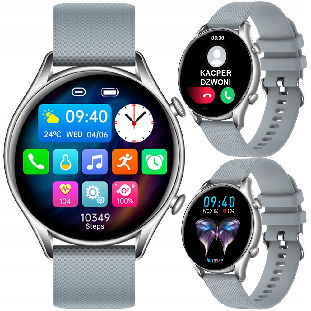 

Smartwatch Rozmowy Ciśnienie Puls Polskie Menu Sms