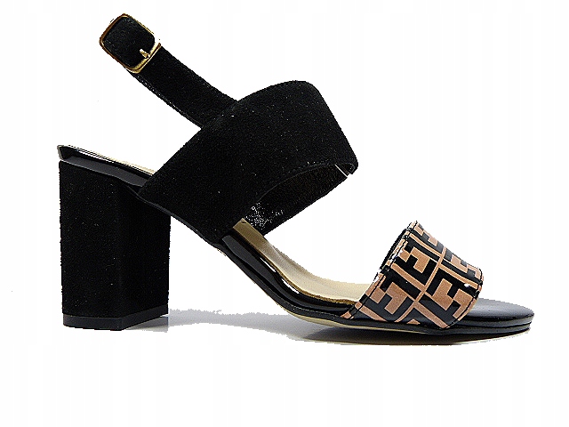 dámské sandály na podpatku semišové kožené dámské boty na léto Luca.C 37