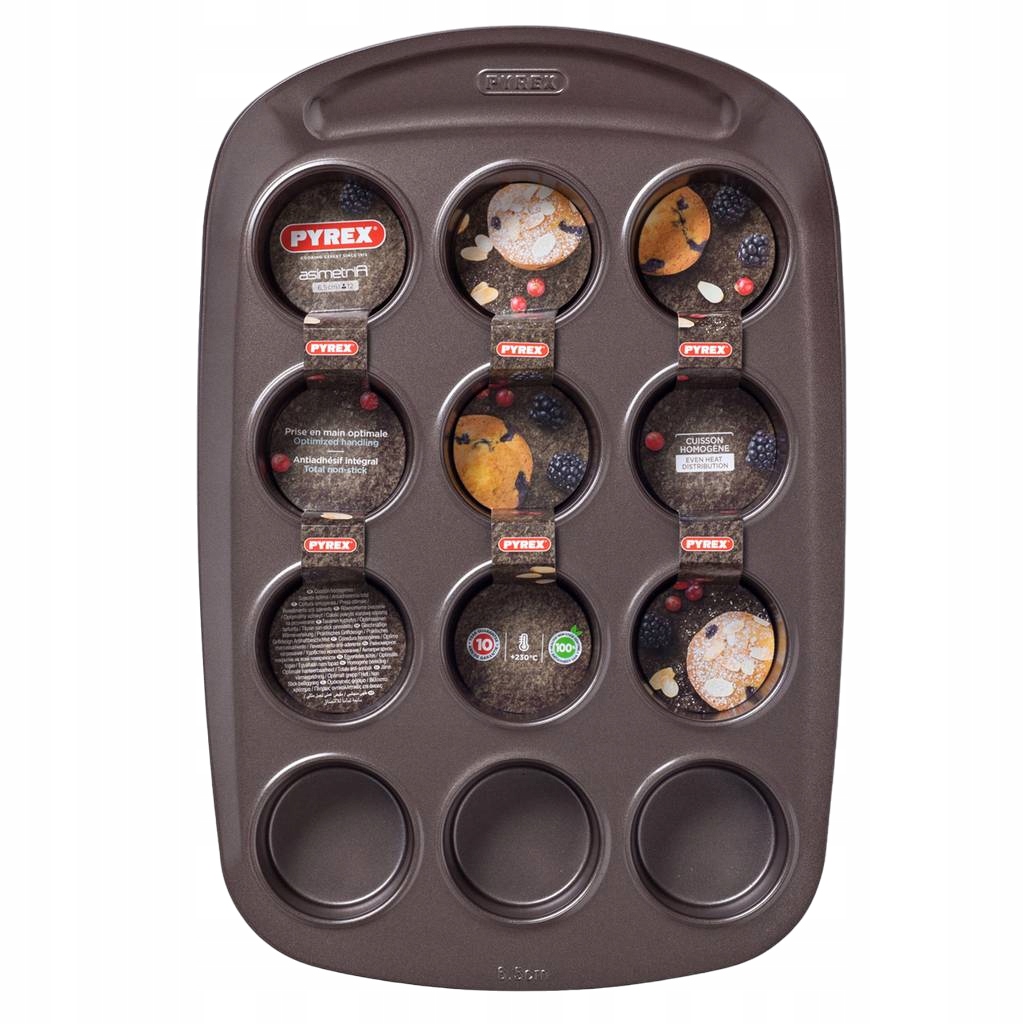 FORMA BLACHA DO PIECZENIA MUFINY PYREX ASIMETRIA MUFFINY BABECZKI 12 szt