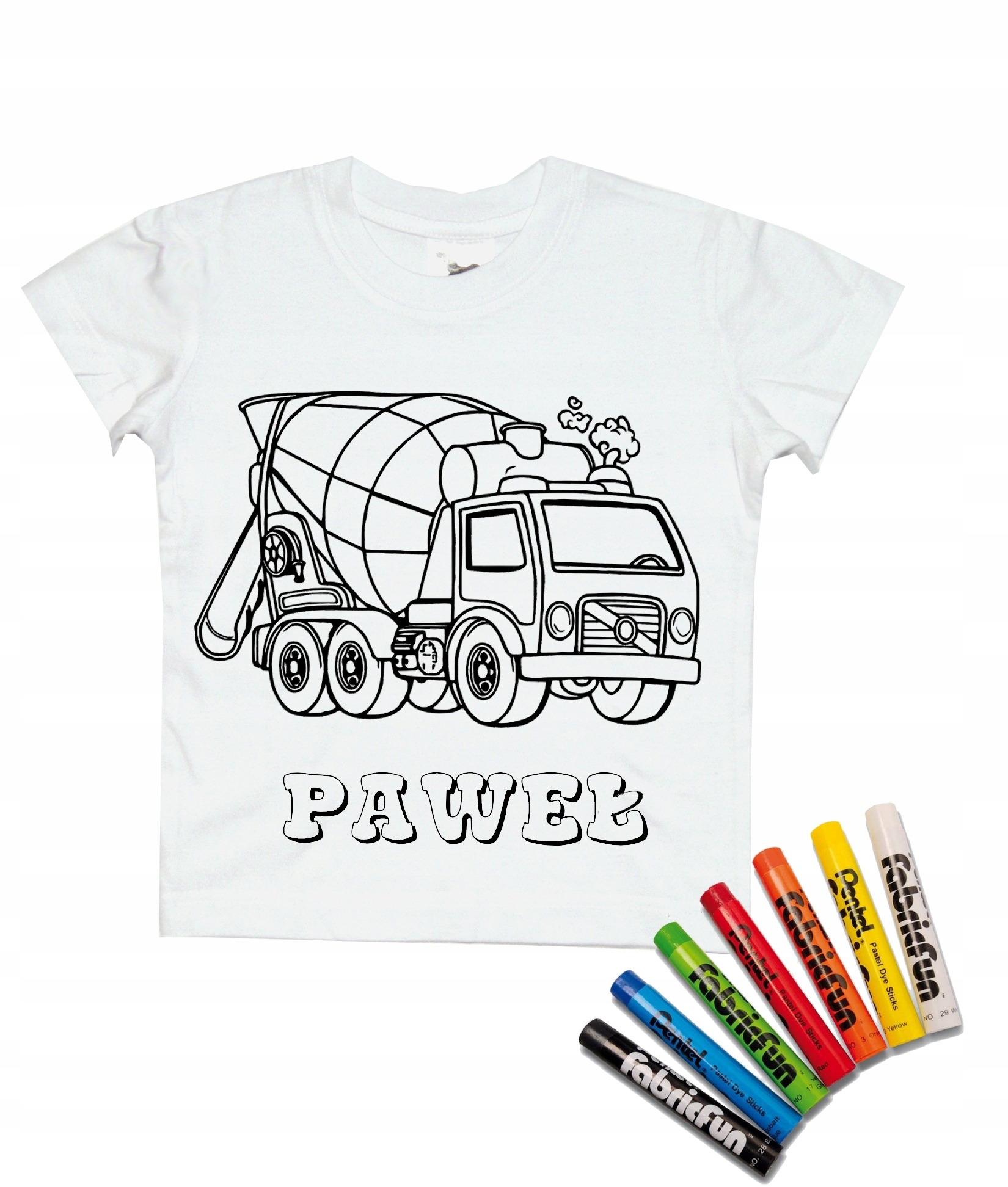 

Koszulka do kolorowania + pastele Betoniarka 122