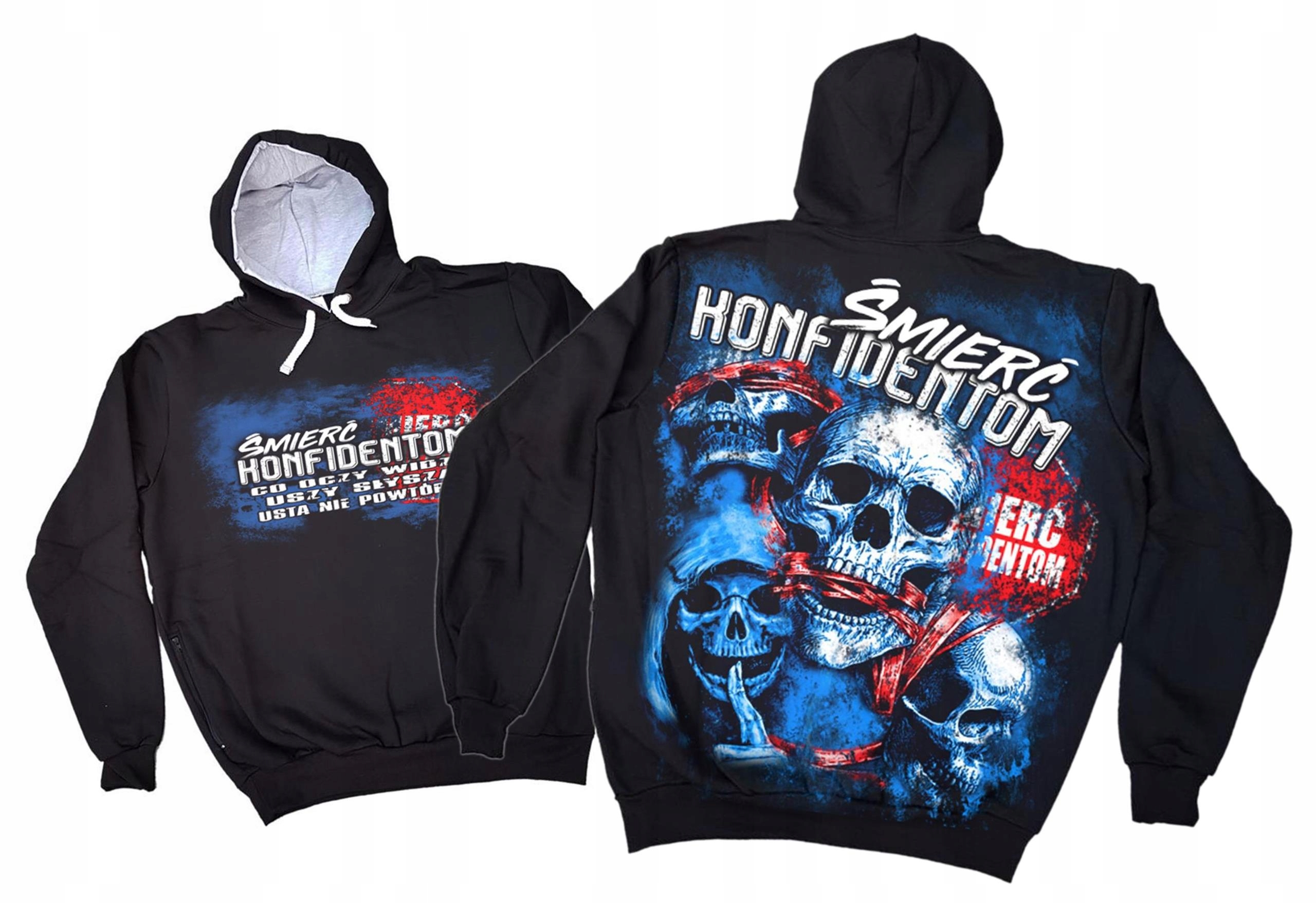 

S Bluza kangur śmierć czaszka niebieska konfident