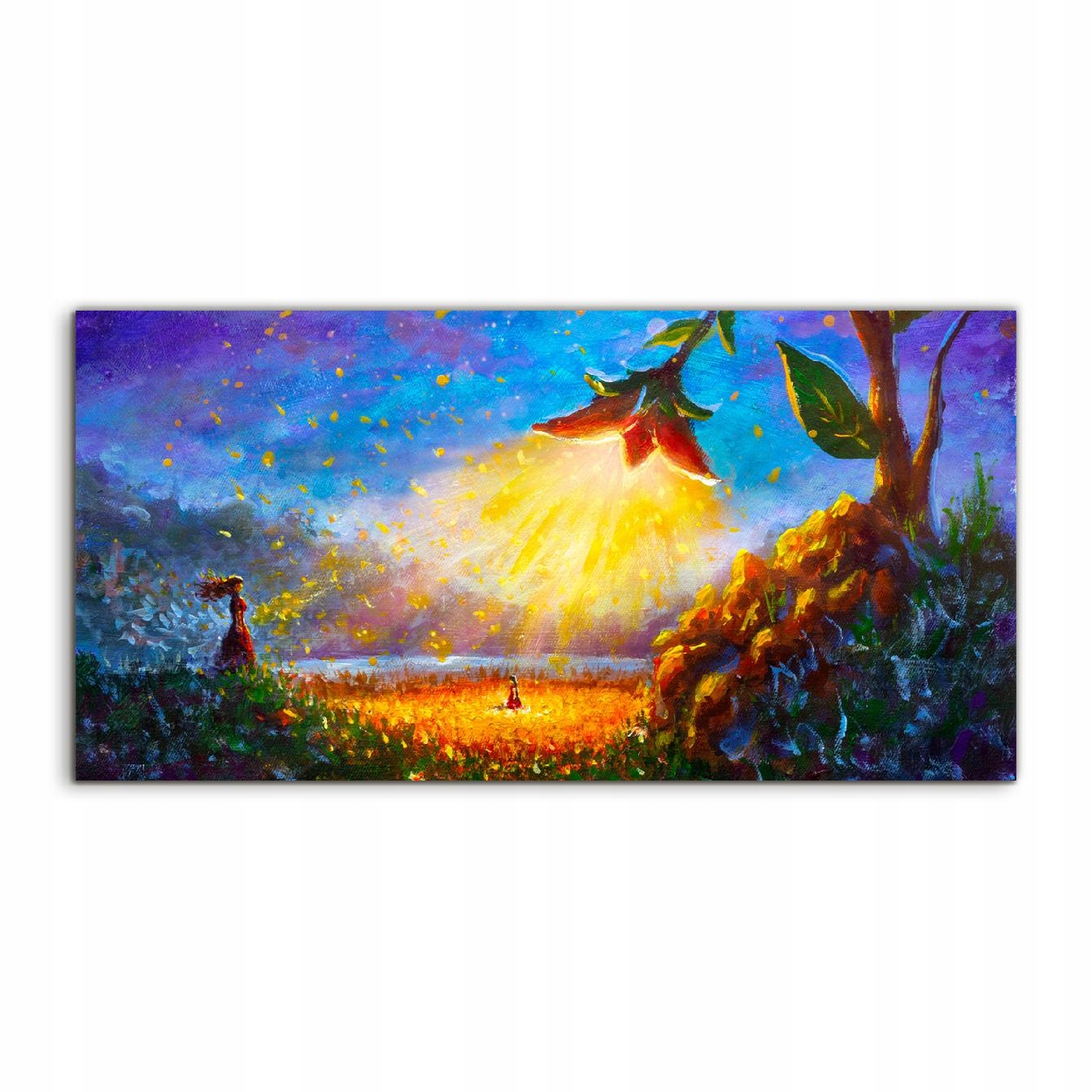 

Obraz akryl 100x50 na prezent Kwiaty Dziewczynka