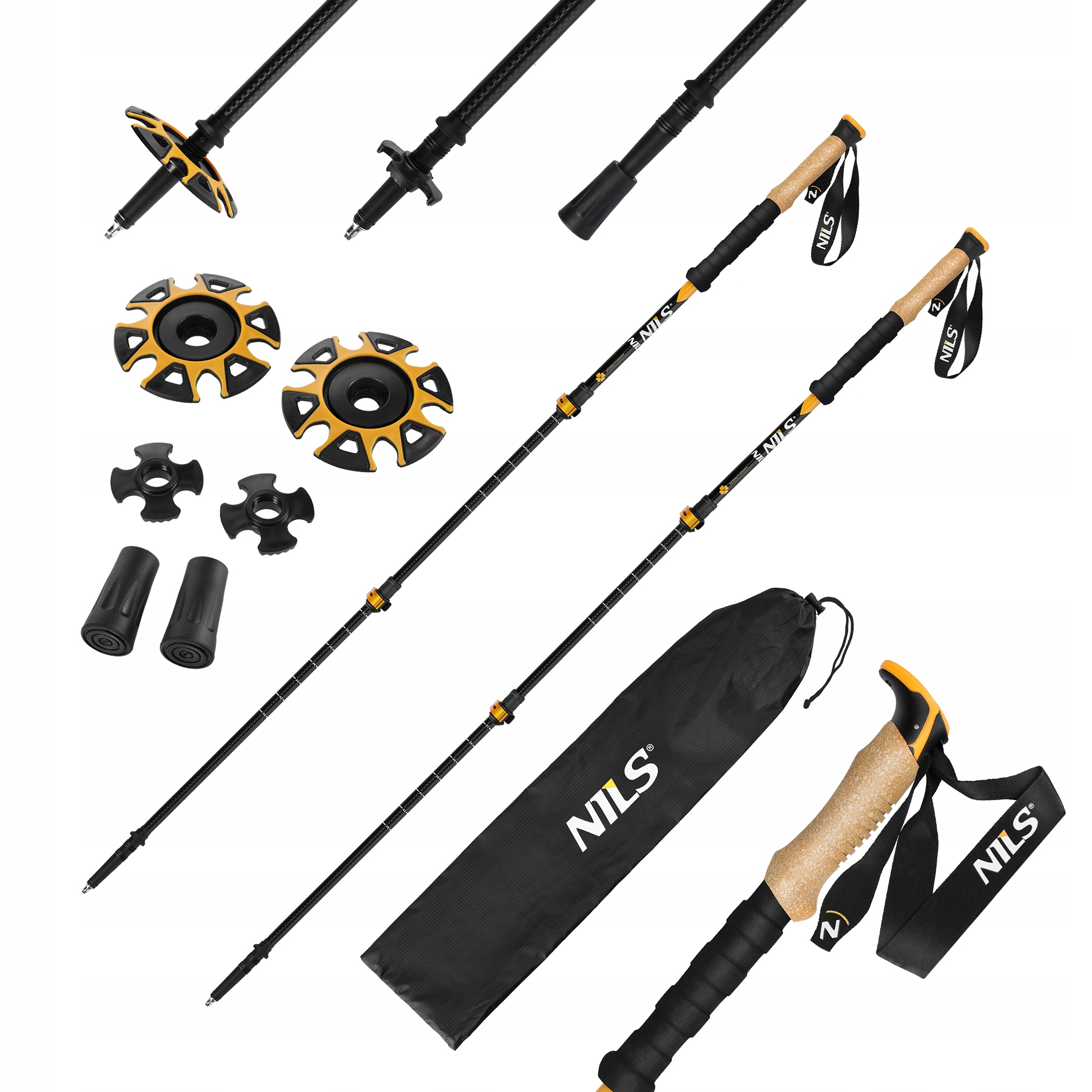 Kije Trekkingowe Nils TK8605 W Góry Wytrzymałe Ergonomiczne Trójsekcyjne