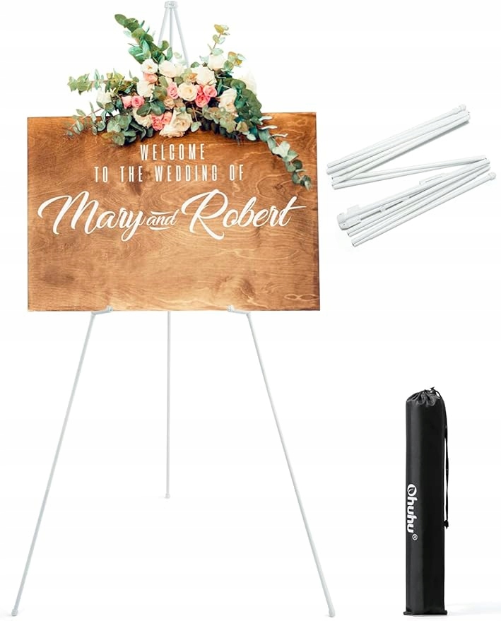 Praktický přenosný umělecký stojan Stativ na plakát Reklama Bílá