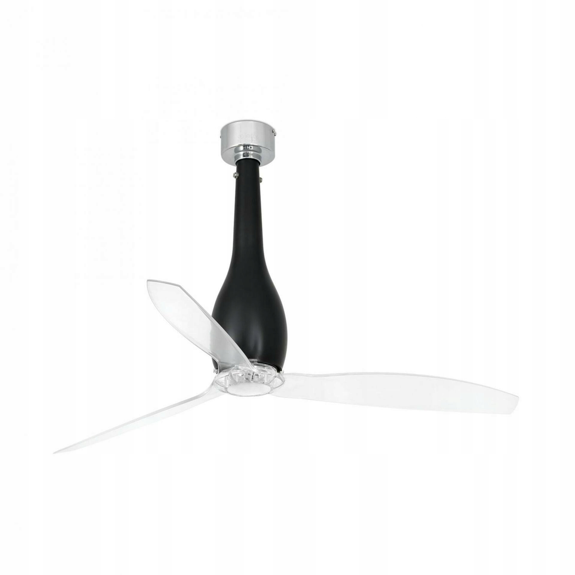 Stropný ventilátor Faro Eterfan čierna/transparentný DC motor 6 rýchlostí