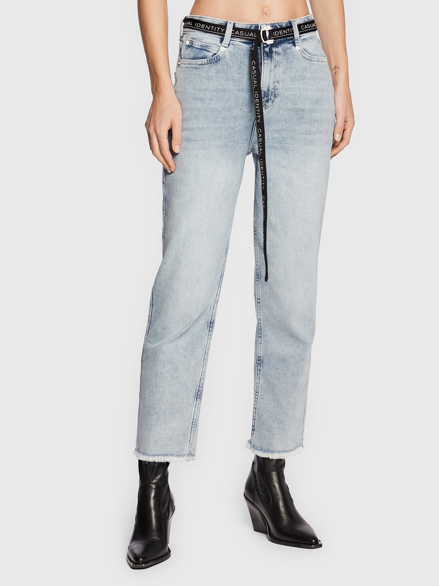 Comma Jeansy 2120820 Niebieski Mom Fit