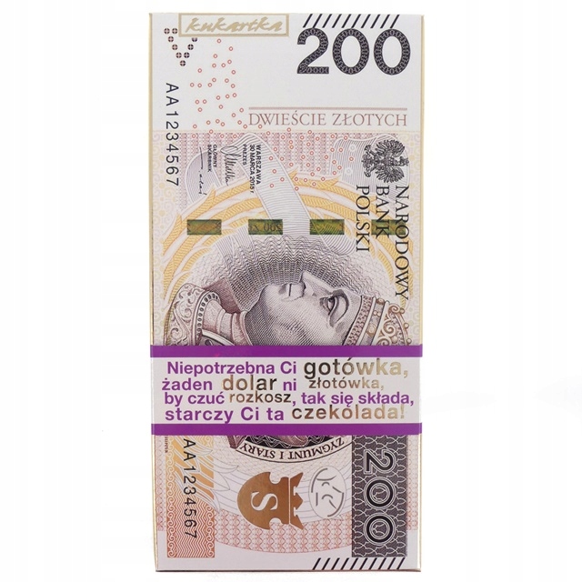 

Czekolada 200 Zł śmieszny na 18 30 40 50