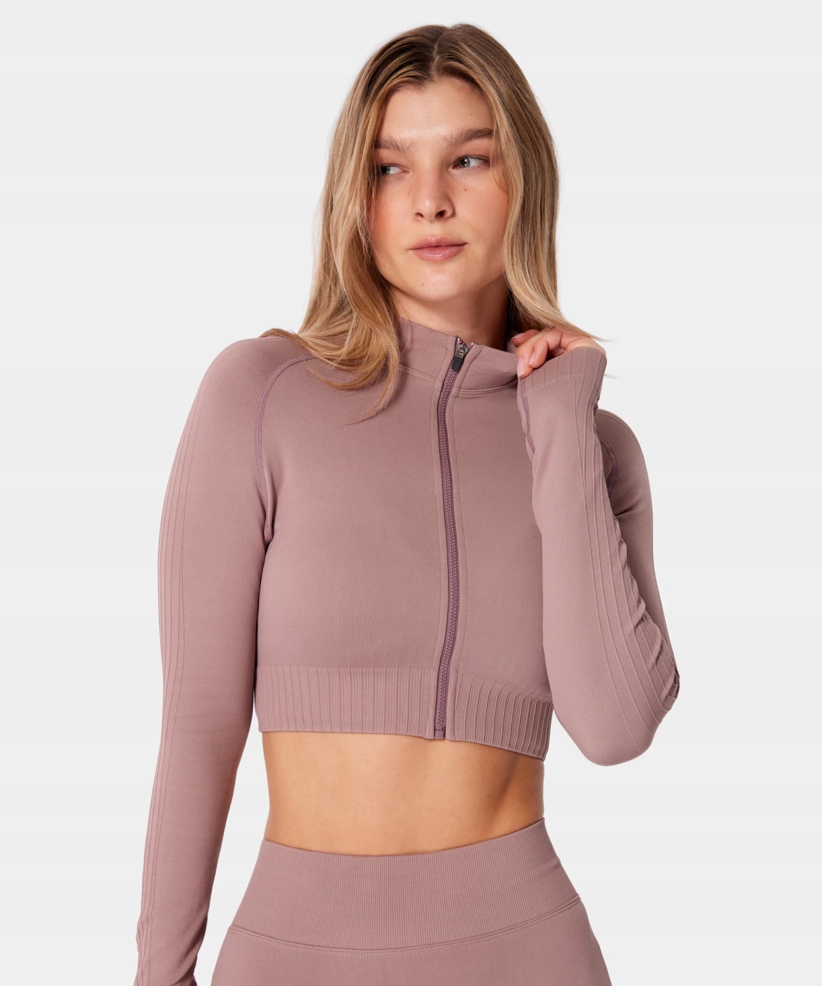 Carpatree Rozpinany longsleeve bezszwowy Élite Opal Pink S