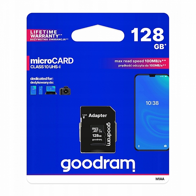 Paměťová karta microSDHC 128 Gb Sd adaptér