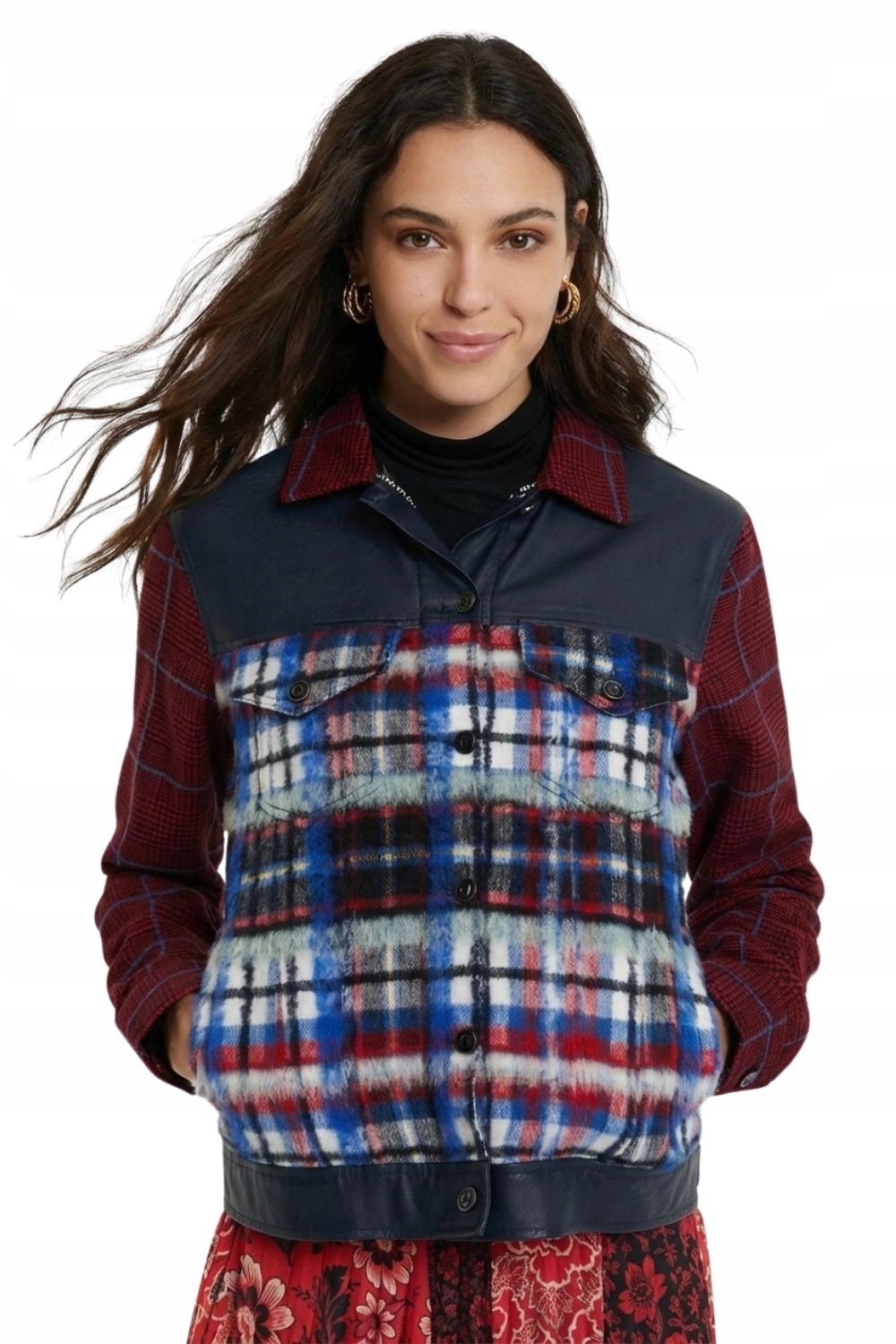 Dámská bunda Desigual Ingrid pletená vlněná krátká přechodová vel.