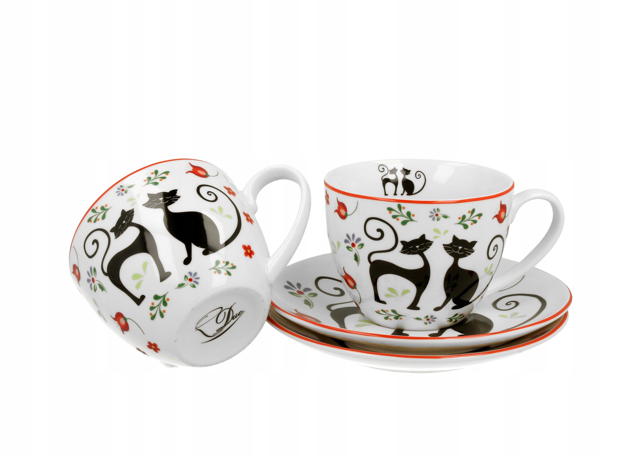 Filiżanki ze spodkami 280 ml komplet 2 szt. KOTY E Kod producenta 3760