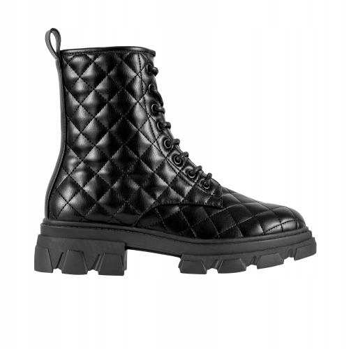 Dámské boty bikery prošívané černé Wjs, velikost vel.