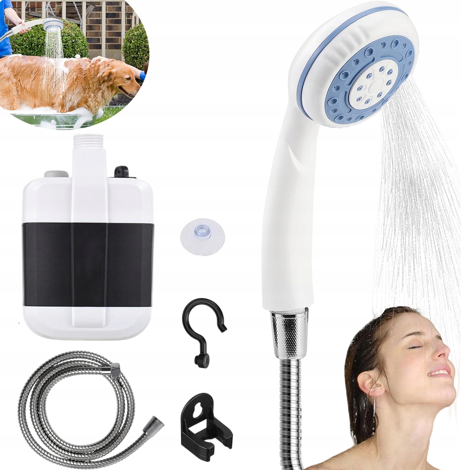 Elektrická Turistická Sprcha 2200 Mah Nabíjení Přes Usb Pro Cestování, Zahradu