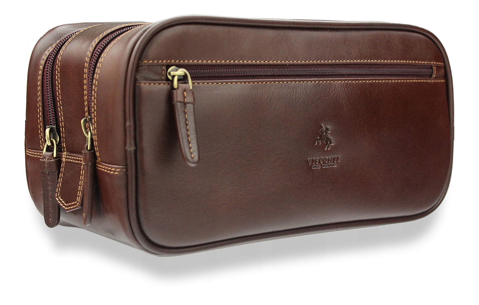 Visconti Pánská kosmetická taška z přírodní kůže MZ100 Hnědá