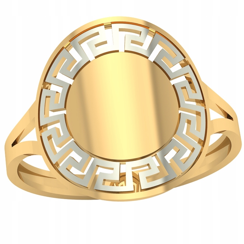 Okrouhlý Prstýnek S Řeckým Vzorem, Velké Zlato 585