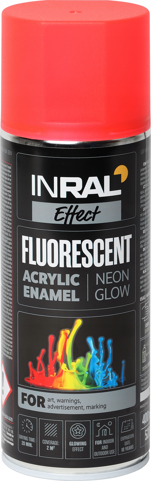 Lakier akrylowy w sprayu fluorescencyjny 400ml czerwony matowy Inral
