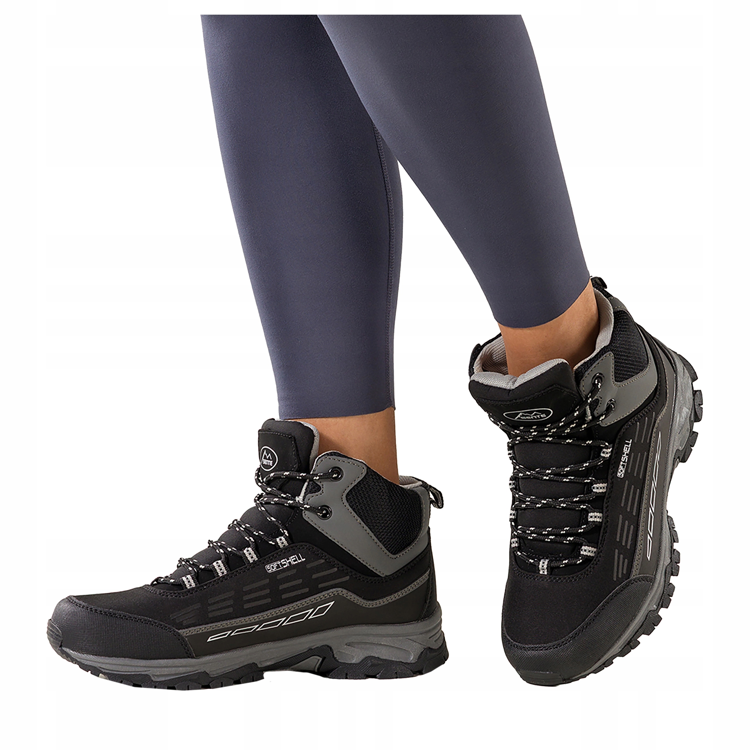 Černé Trekingové Boty Dámské Pohodlné Šněrovací Sportovní Softshell vel. 36