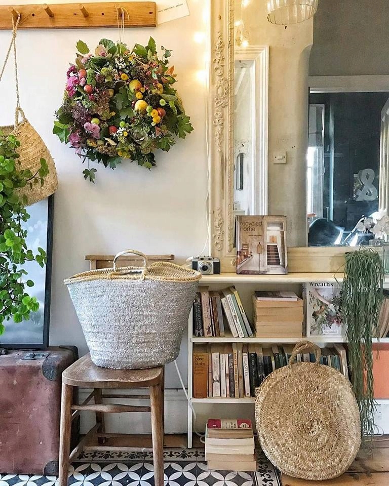 Torba shopper Kosz z cekinami - Duża Złota Materiał dominujący wiklina