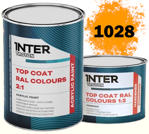 TROTON FARBA AKRYLOWA RAL 1028 ŻÓŁTY MELONOWY POŁYSK 1L + UTWARDZACZ 0,5L