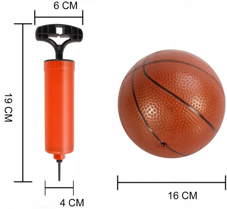 Kosz do Koszykówki Zestaw do Gry Koszykówkę Metalowa Obręcz + Piłka Pompka Stan opakowania oryginalne