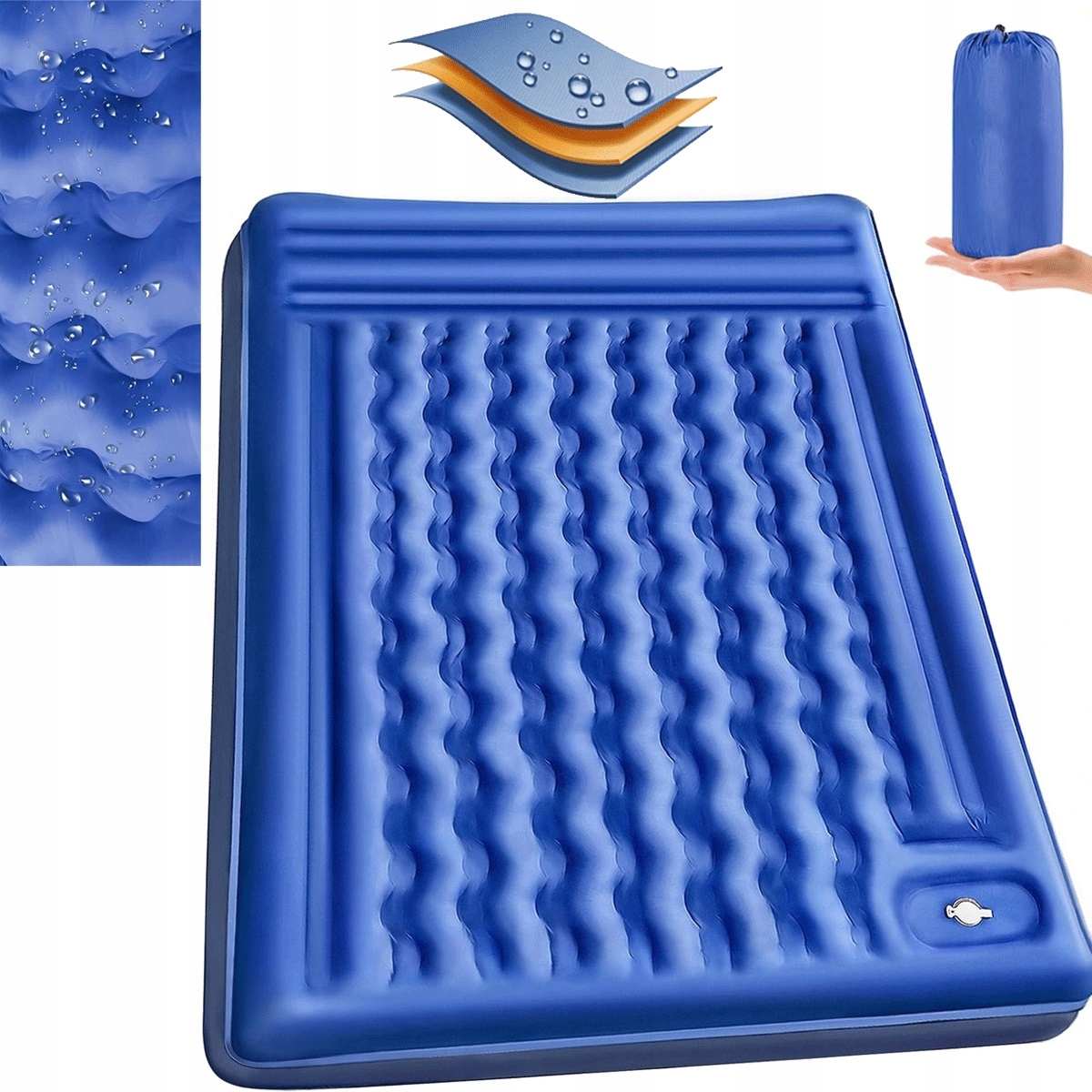 Nafukovací matrace pro 2 osoby s nožní pumpou 200 x 140 cm pro ryby a turistiku