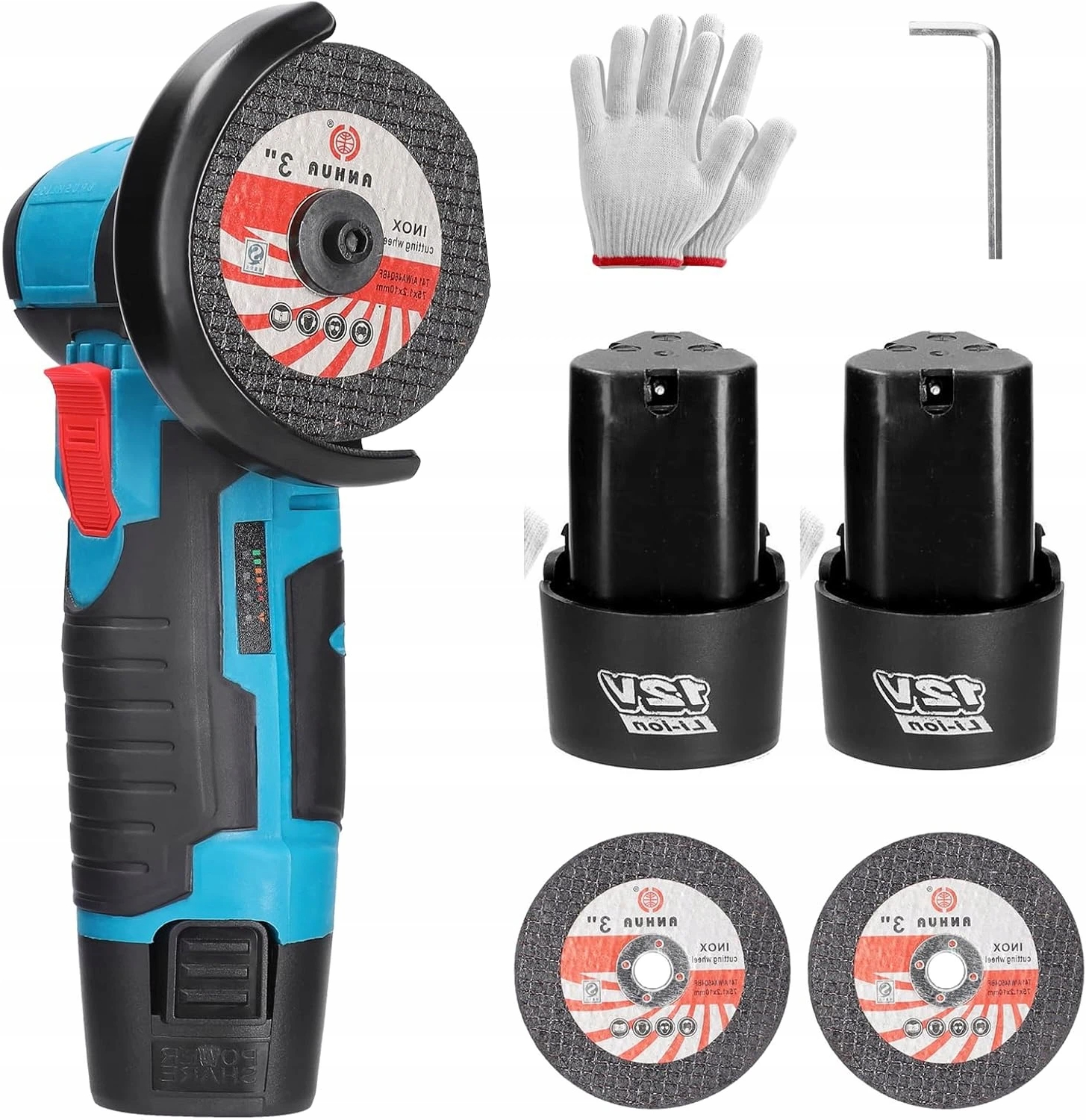 Mini úhlová bruska Weytoll 19 500 ot/min 2 akumulátory