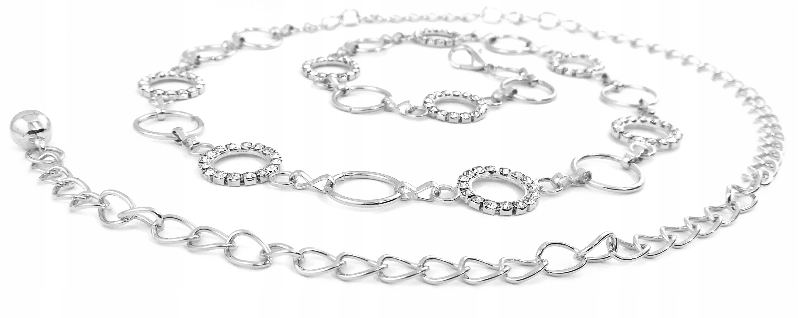 

Ozdobny Pasek Metalowy Łańcuszek Srebrny