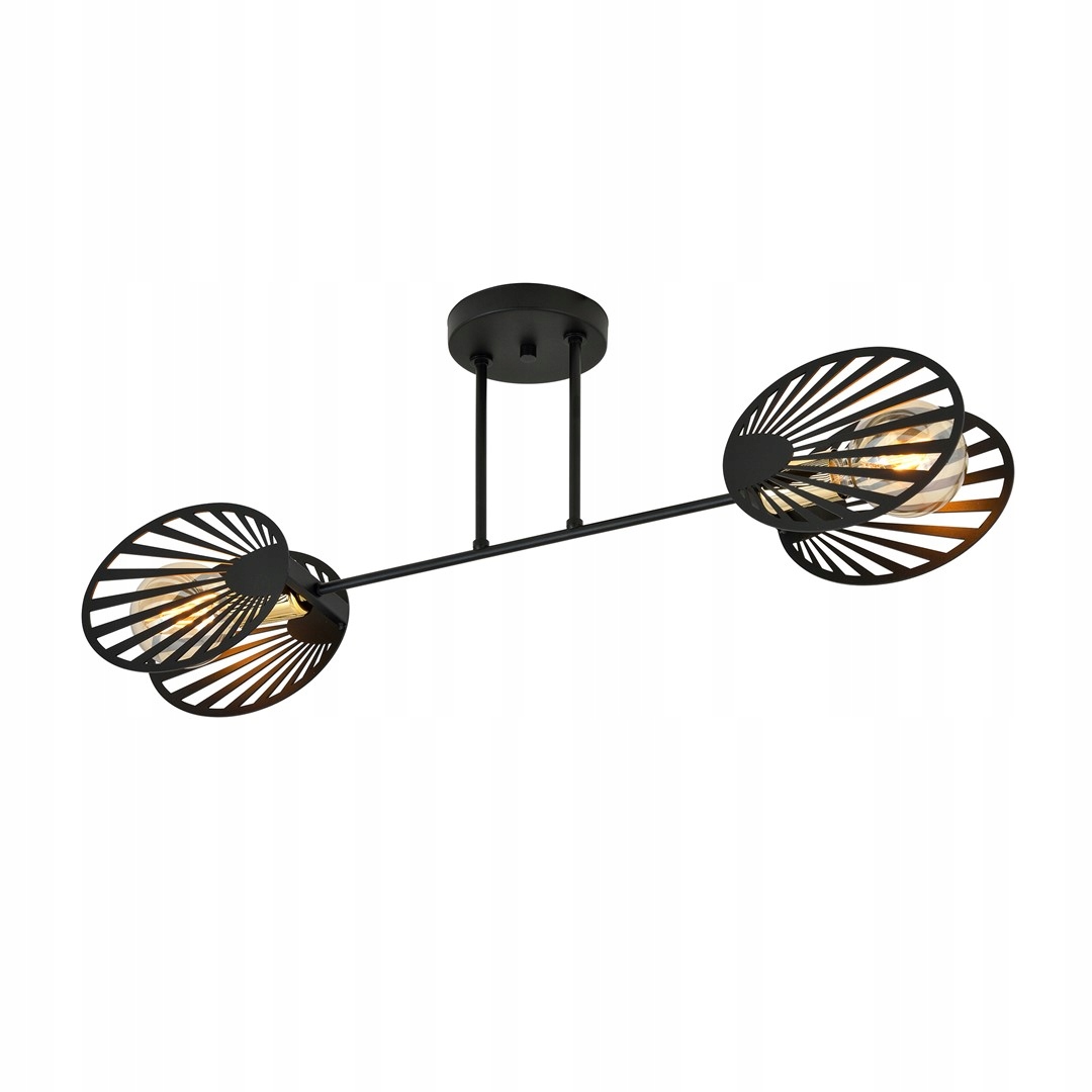Stropná lampa Emibig Pás 2 body čierna glamour do obývacej izby E27