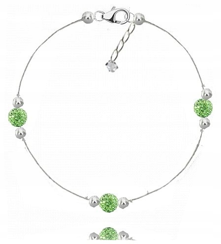 

Srebrna bransoletka Swarovski, shamballa nogę