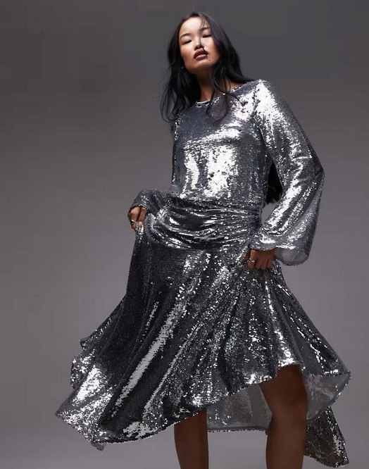 Flitrové Šaty S Designem Pro Plnoštíhlou Ženu 48 4XL